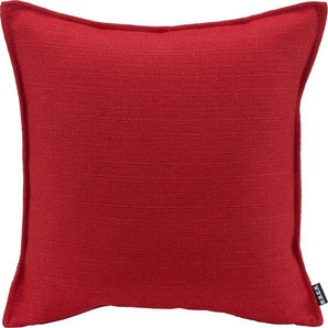 Dekokissen H.O.C.K. Mali Dekokissen_Sitzkissen_Kissenhüllen Gr. B/L: 45 cm x 45 cm, 1 St., Polyester, rot (rot, unifarben) Dekokissen uni einfarbig, Kissenhülle mit Füllung, 1 Stück