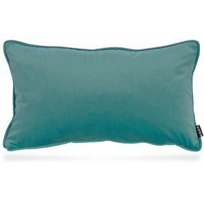 Dekokissen H.O.C.K. Nobile Samt Dekokissen_Sitzkissen_Kissenhüllen Gr. B/L: 50 cm x 30 cm, 1 St., blau (aquamarine, unifarben) Dekokissen uni Kissenhülle mit Füllung, 1 Stück