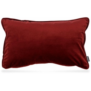 Dekokissen H.O.C.K. Nobile Samt Dekokissen_Sitzkissen_Kissenhüllen Gr. B/L: 50 cm x 30 cm, 1 St., Polyester, rot (rot, unifarben) Dekokissen uni Kopfkissen Kissenhülle mit Füllung, 1 Stück