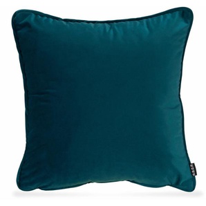 Dekokissen H.O.C.K. Nobile Samt Dekokissen_Sitzkissen_Kissenhüllen Gr. B/L: 50 cm x 50 cm, 1 St., blau (cyan, unifarben) Dekokissen uni Kissenhülle mit Füllung, 1 Stück