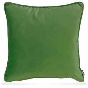Dekokissen H.O.C.K. Nobile Samt Dekokissen_Sitzkissen_Kissenhüllen Gr. B/L: 50 cm x 50 cm, 1 St., grün (lime, unifarben) Dekokissen uni Kissenhülle mit Füllung, 1 Stück