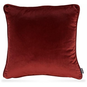 Dekokissen H.O.C.K. Nobile Samt Dekokissen_Sitzkissen_Kissenhüllen Gr. B/L: 50 cm x 50 cm, 1 St., rot (rot, unifarben) Dekokissen uni Kissenhülle mit Füllung, 1 Stück