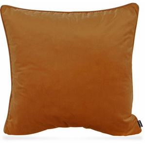 Dekokissen H.O.C.K. Nobile Samt Dekokissen_Sitzkissen_Kissenhüllen Gr. B/L: 60 cm x 60 cm, 1 St., braun (honey, orange, unifarben) Dekokissen uni Kissenhülle mit Füllung, 1 Stück