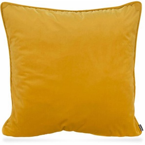 Dekokissen H.O.C.K. Nobile Samt Dekokissen_Sitzkissen_Kissenhüllen Gr. B/L: 60 cm x 60 cm, 1 St., goldfarben (goldfarben, unifarben) Dekokissen uni Kissenhülle mit Füllung, 1 Stück