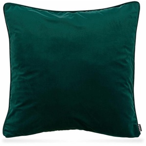 Dekokissen H.O.C.K. Nobile Samt Dekokissen_Sitzkissen_Kissenhüllen Gr. B/L: 60 cm x 60 cm, 1 St., grün (dunkelgrün, unifarben) Dekokissen uni Kissenhülle mit Füllung, 1 Stück
