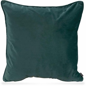 Dekokissen H.O.C.K. Nobile Samt Dekokissen_Sitzkissen_Kissenhüllen Gr. B/L: 60 cm x 60 cm, 1 St., grün (grün, unifarben) Dekokissen uni Kissenhülle mit Füllung, 1 Stück