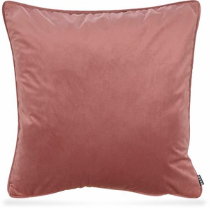 Dekokissen H.O.C.K. Nobile Samt Dekokissen_Sitzkissen_Kissenhüllen Gr. B/L: 60 cm x 60 cm, 1 St., rosa (rosa, unifarben) Dekokissen uni Kissenhülle mit Füllung, 1 Stück
