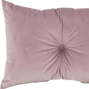 Dekokissen H.O.C.K. Nobile Samt mit Knopf Dekokissen_Sitzkissen_Kissenhüllen Gr. B/L: 40 cm x 60 cm, 1 St., rosa (rosa, rosé, unifarben) Dekokissen uni