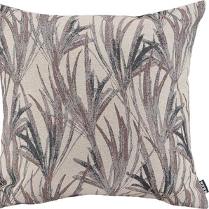 Dekokissen H.O.C.K. Planty Dekokissen_Sitzkissen_Kissenhüllen Gr. B/L: 50 cm x 50 cm, 1 St., braun (braun, geblümt) Dekokissen gemustert mit Gräsern, Kissenhülle Füllung, 1 Stück