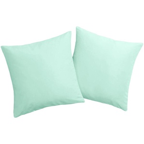 Dekokissen HOME AFFAIRE Parry Microfaser Dekokissen_Sitzkissen_Kissenhüllen Gr. B/L: 40 cm x 40 cm, 2 St., Polyester, grün (mint, unifarben) Dekokissen uni Kissenbezüge unifarben, Kissenhüllen ohne Füllung mit Reißverschluss, 2 Stück