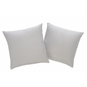 Dekokissen HOME AFFAIRE Parry Microfaser Dekokissen_Sitzkissen_Kissenhüllen Gr. B/L: 40 cm x 40 cm, 2 St., Polyester, silberfarben (silberfarben, unifarben) Dekokissen uni Kissenbezüge unifarben, Kissenhüllen ohne Füllung mit Reißverschluss, 2 Stück