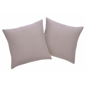 Dekokissen HOME AFFAIRE Parry Microfaser Dekokissen_Sitzkissen_Kissenhüllen Gr. B/L: 50 cm x 50 cm, 2 St., Polyester, grau (kitt, unifarben) Dekokissen uni Kissenbezüge unifarben, Kissenhüllen ohne Füllung mit Reißverschluss, 2 Stück