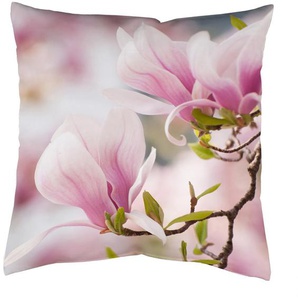 Dekokissen HOME WOHNIDEEN MAGNOLIA Dekokissen_Sitzkissen_Kissenhüllen Gr. B/L: 40 cm x 40 cm, 1 St., Polyester, rosa (rosé, bedruckt) Dekokissen gemustert Kopfkissen Kissenhülle mit Füllung, 1 Stück