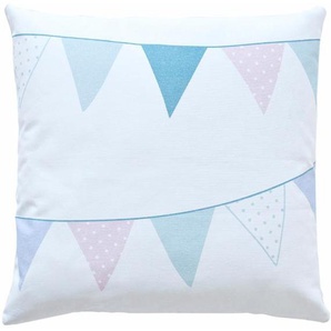 Dekokissen HOMING Kissenhülle Flags Dekokissen_Sitzkissen_Kissenhüllen Gr. B/L: 50 cm x 50 cm, 1 St., Baumwolle, bunt (weiß, hellblau, blau, rosa, bedruckt, gemustert) Baby Deko-Kissen Kinderzimmerdekoration Kissenbezug Kopfkissen Kissenhülle ohne