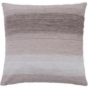 Dekokissen HOMING Linn Dekokissen_Sitzkissen_Kissenhüllen Gr. B/L: 50 cm x 50 cm, 1 St., grau (grau, beige, bedruckt, gemustert) Dekokissen gemustert Farbverlauf, modern, Streifen, Kissenhülle ohne Füllung, 1 Stück