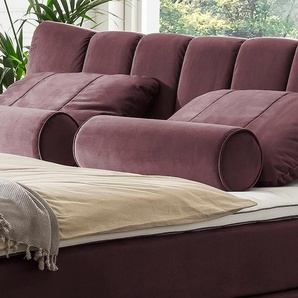 Dekokissen LEONIQUE Océane Dekokissen_Sitzkissen_Kissenhüllen Gr. B/L: 50 cm x 70 cm, rosa (rosa, samt) Dekokissen uni passend zum Bett Oceáne in Samtvelours und Feinstruktur, 2-er Set