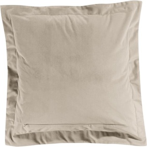 Dekokissen LEONIQUE Velvet-Leonique Dekokissen_Sitzkissen_Kissenhüllen Gr. B/L: 50 cm x 50 cm, 1 St., beige (beige, unifarben) Dekokissen uni samt, Stehsaum, Kissenhülle ohne Füllung, 1 Stück 50x50cm