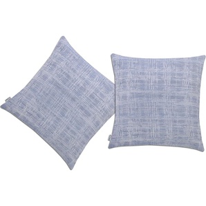 Dekokissen NEUTEX FOR YOU Colin Dekokissen_Sitzkissen_Kissenhüllen Gr. B/L: 38 cm x 38 cm, 2 St., Polyester, blau (jeansblau, gemustert) Dekokissen gemustert Kopfkissen Kissenhülle ohne Füllung, 2 Stück