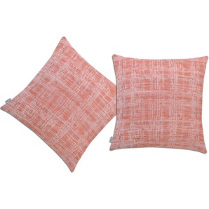 Dekokissen NEUTEX FOR YOU Colin Dekokissen_Sitzkissen_Kissenhüllen Gr. B/L: 60 cm x 60 cm, 2 St., Polyester, orange (koralle, gemustert) Dekokissen gemustert Kopfkissen Kissenhülle ohne Füllung, 2 Stück