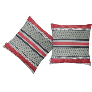 Dekokissen NEUTEX FOR YOU Ilona Dekokissen_Sitzkissen_Kissenhüllen Gr. B/L: 48 cm x 48 cm, 2 St., Polyester, rot (rot, schwarz, ethnomuster) Dekokissen gemustert Kissenhülle ohne Füllung, 2 Stück
