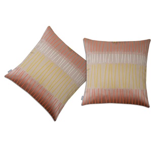 Dekokissen NEUTEX FOR YOU Sambuca Dekokissen_Sitzkissen_Kissenhüllen Gr. B/L: 46 cm x 46 cm, 2 St., Polyester, bunt (senf, koralle, taupe, gemustert) Dekokissen gemustert Kissenhülle ohne Füllung, 2 Stück