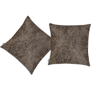 Dekokissen NEUTEX FOR YOU Soave Dekokissen_Sitzkissen_Kissenhüllen Gr. B/L: 48 cm x 48 cm, 2 St., Polyester, grau (platinfarben, gemustert) Dekokissen gemustert Kissenbezüge Kissenhülle ohne Füllung, 2 Stück
