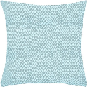 Dekokissen PAD Fine Edge Dekokissen_Sitzkissen_Kissenhüllen Gr. B/L: 50 cm x 50 cm, 1 St., Mischgewebe, blau (aqua, unifarben) Dekokissen uni einzigartiges Design, Kissenhüle ohne Füllung, 1 Stück