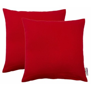 Dekokissen TOM TAILOR Dove Dekokissen_Sitzkissen_Kissenhüllen Gr. B/L: 58 cm x 58 cm, 2 St., Baumwolle, rot (rot, unifarben) Dekokissen uni Kopfkissen unifarben, in verschiedenen Größen, 2-er Pack