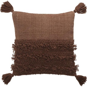 Dekokissen TOM TAILOR HOME Boho Solid Dekokissen_Sitzkissen_Kissenhüllen Gr. B/L: 45 cm x 45 cm, 1 St., braun (braun, dunkelbraun, kastanie, gemustert) Dekokissen gemustert