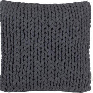 Dekokissen TOM TAILOR HOME Knit Dekokissen_Sitzkissen_Kissenhüllen Gr. B/L: 40 cm x 40 cm, 1 St., grau (dunkelgrau, anthrazit, grau, gemustert) Dekokissen gemustert mit gemütlichem groben Strickdessin, Kissenhülle ohne Füllung, 1 Stück