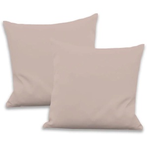 Dekokissen VHG Leon Dekokissen_Sitzkissen_Kissenhüllen Gr. B/L: 50 cm x 50 cm, 2 St., beige (silberrosa, unifarben) Dekokissen uni Reißverschluss, Kissenhülle ohne Füllung, 2 Stück, unifarben