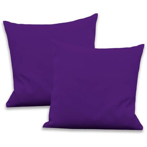 Dekokissen VHG Leon Dekokissen_Sitzkissen_Kissenhüllen Gr. B/L: 50 cm x 50 cm, 2 St., lila (violett, unifarben) Dekokissen uni Reißverschluss, Kissenhülle ohne Füllung, 2 Stück, unifarben