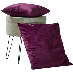 Dekokissen WECKBRODT Valentin Dekokissen_Sitzkissen_Kissenhüllen Gr. B/L: 40 cm x 40 cm, 1 St., lila (aubergine, unifarben) Dekokissen uni Samt-Optik, Velour, Unifarben, Kissenhülle ohne Füllung