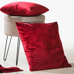 Dekokissen WECKBRODT Valentin Dekokissen_Sitzkissen_Kissenhüllen Gr. B/L: 50 cm x 50 cm, 1 St., rot (rubinrot, unifarben) Dekokissen uni Samt-Optik, Velour, Unifarben, Kissenhülle ohne Füllung