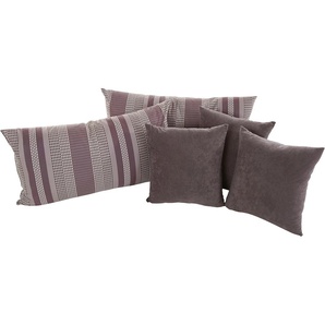 Dekokissen WESTFALIA SCHLAFKOMFORT Dekokissen_Sitzkissen_Kissenhüllen Gr. B/L: 40 cm x 40 cm, 5 St., Polyester, grau (grau, unifarben, gemustert) Dekokissen gemustert Kopfkissen 5-teilig