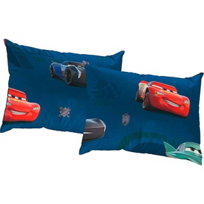 Dekokissen WIRTH Cars Flo Dekokissen_Sitzkissen_Kissenhüllen Gr. B/L: 40 cm x 60 cm, 2 St., blau (dunkelblau, gemustert) Dekokissen gemustert Walt Disney, Kissenhülle ohne Füllung, 2 Stück