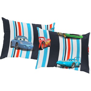 Dekokissen WIRTH Cars Stripes Dekokissen_Sitzkissen_Kissenhüllen Gr. B/L: 40 cm x 60 cm, 2 St., Polyester, blau (blau, gemustert) Dekokissen gemustert Walt Disney, Kissenhülle ohne Füllung, 2 Stück
