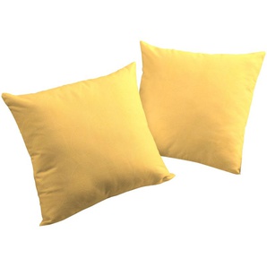 Dekokissen WIRTH Dekokissen_Sitzkissen_Kissenhüllen Gr. B/L: 40 cm x 60 cm, 2 St., gelb (gelb, unifarben) Dekokissen uni Kissenhülle ohne Füllung, 2 Stück