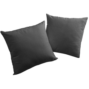 Dekokissen WIRTH Dekokissen_Sitzkissen_Kissenhüllen Gr. B/L: 40 cm x 60 cm, 2 St., Kunstfaser, schwarz (schwarz, unifarben) Dekokissen uni Kopfkissen Kissenhülle ohne Füllung, 2 Stück