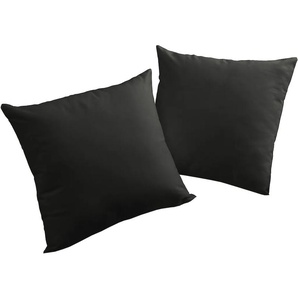 Dekokissen WIRTH Newbury Dekokissen_Sitzkissen_Kissenhüllen Gr. B/L: 50 cm x 50 cm, 2 St., schwarz (schwarz, unifarben) Dekokissen uni Kissenhülle ohne Füllung, 2 Stück