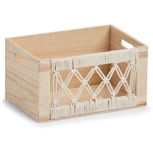Dekokiste ZELLER PRESENT Aufbewahrungskiste Boho, Holz Aufbewahrungsboxen Gr. B/H/T: 30 cm x 16 cm x 20 cm, beige (natur) Kisten