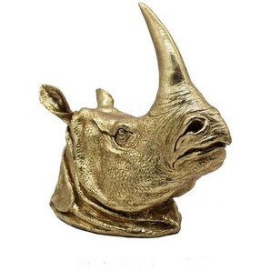 Dekonashorn, Gold, Kunststoff, 16.5x30 cm, Dekoration, Skulpturen & Dekoobjekte, Dekotiere