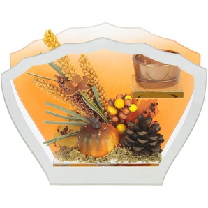 Dekoobjekt I.GE.A. Mit Teelichtkerze Dekofiguren Gr. B/H: 20 cm x 15 cm, orange Deko-Objekte Kunstblumen Kerzenständer