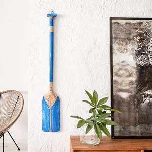 Dekoobjekt Paddel Toraja 20x3x120 cm Hellblau Albasia Holz, Dekoartikel