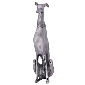 Dekoration Design Dog -Aluminium silbern Windhund Skulptu...