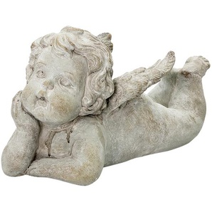Clayre & Eef Figur Engel 29x14x16 cm Grau Stein Wohnaccessoires