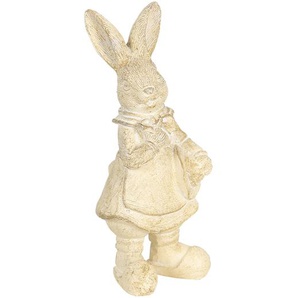Clayre & Eef Figur Kaninchen 13 cm Beige Polyresin Wohnaccessoires
