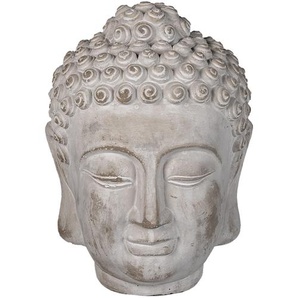 Clayre & Eef Figur Buddha 17x17x24 cm Grau Stein Wohnaccessoires