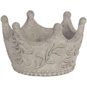Clayre & Eef Dekoration Krone 18x17x12 cm Grau Stein