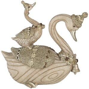 Clayre & Eef Figur Schwan 11x6x10 cm Beige Polyresin Wohnaccessoires